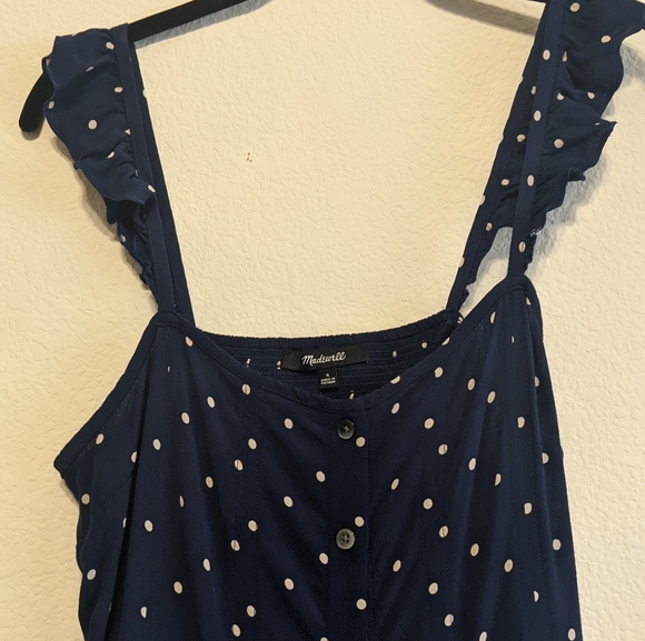 Madewell ruffle strap polka dot dress size 4 - Picture 5 of 11